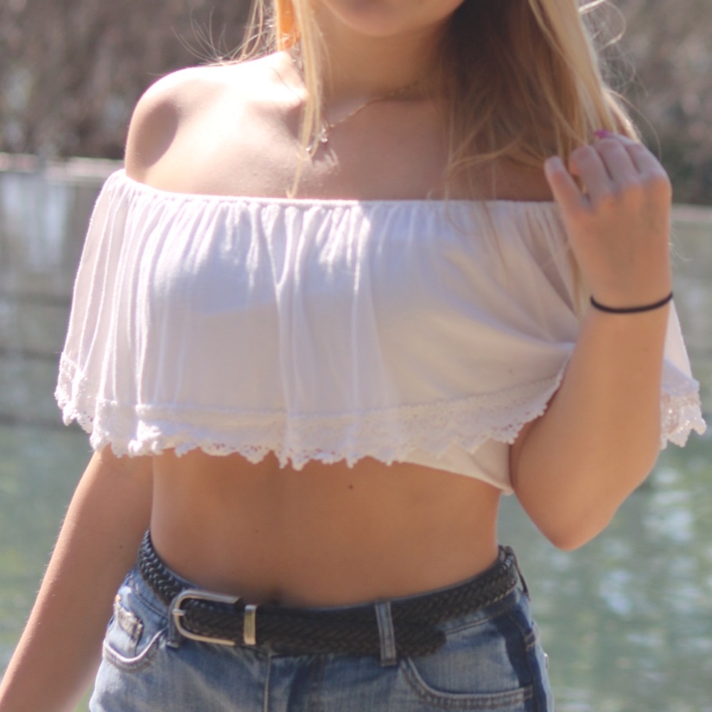 Off the shoulder crop top